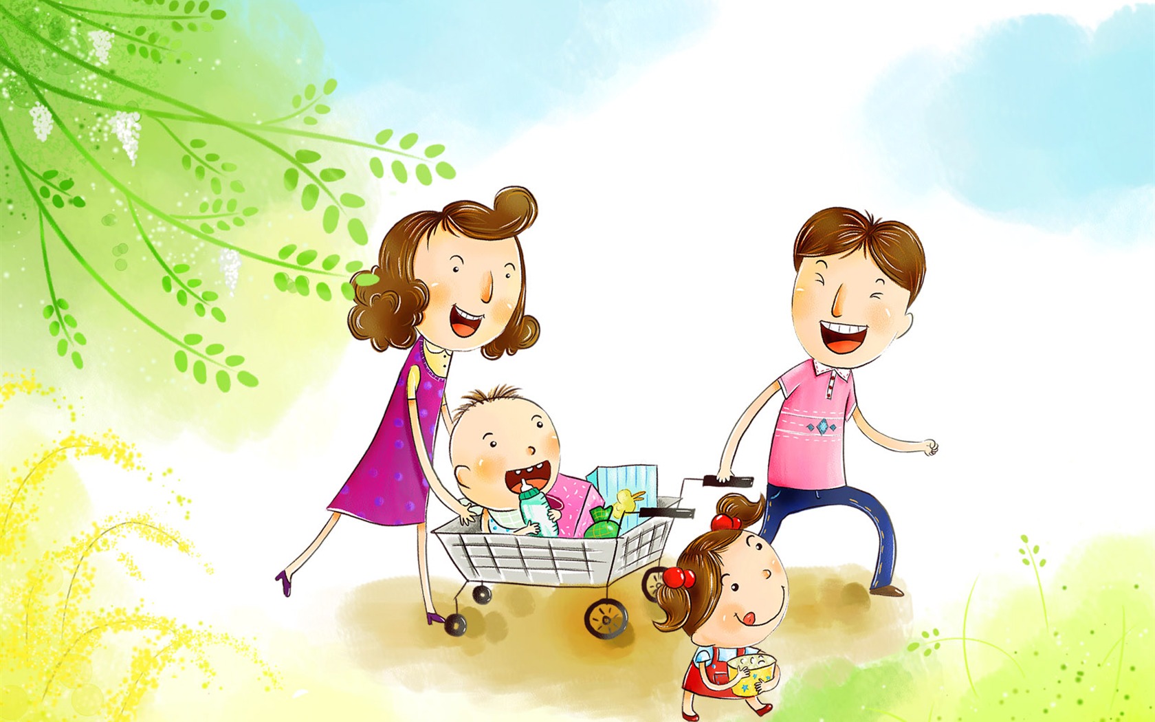Vector happy home wallpapers #17 - 1680x1050