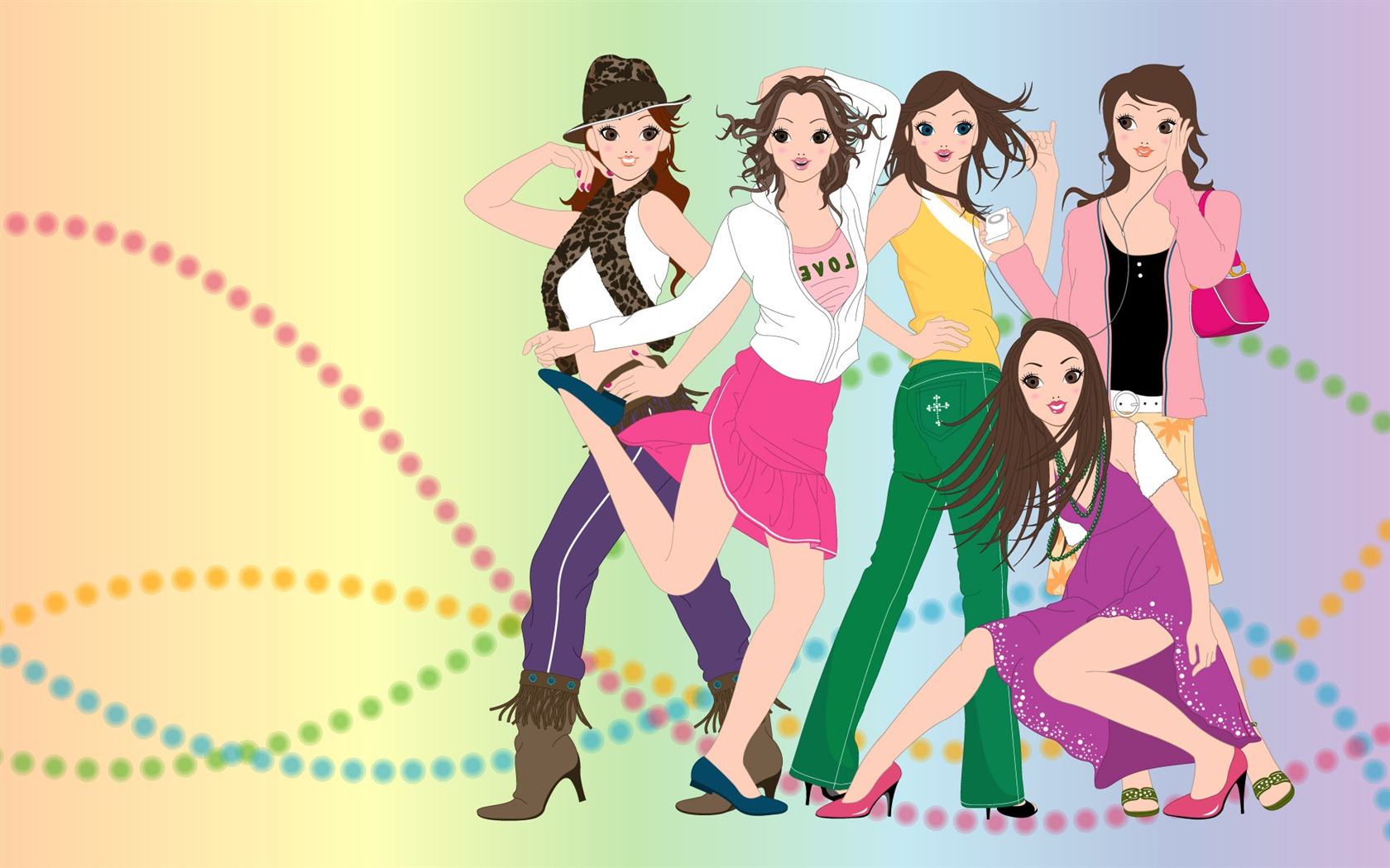 Vector urban women wallpaper (1) #20 - 1680x1050