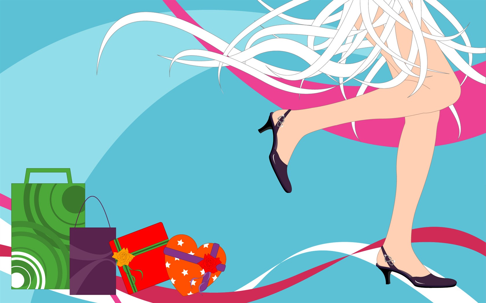 Vector urban women wallpaper (2) #7 - 1680x1050