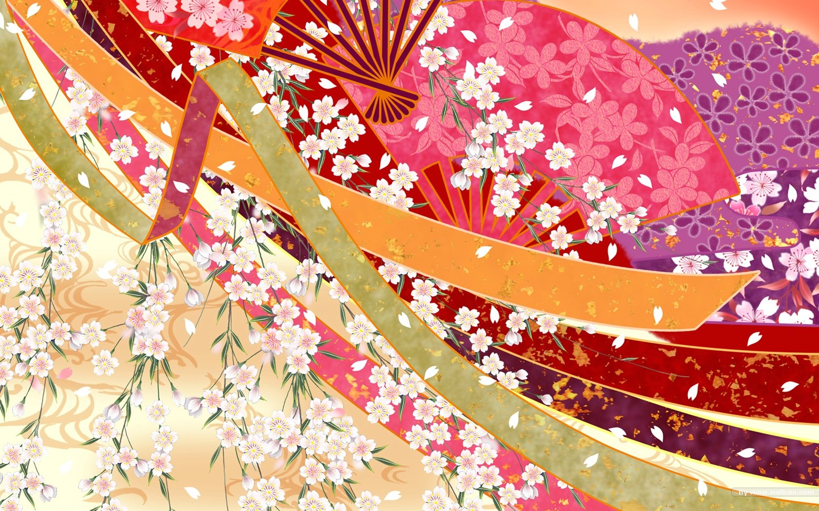 Japan-Stil Tapete Muster und Farbe #12 - 1680x1050