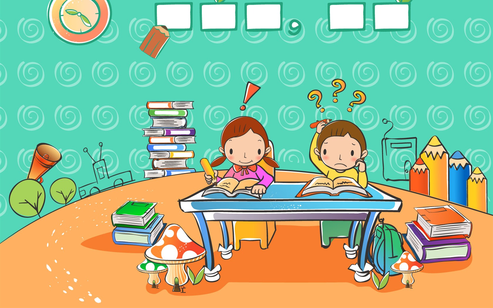 vectores de dibujos animados fondos de escritorio de la infancia (1) #12 - 1680x1050