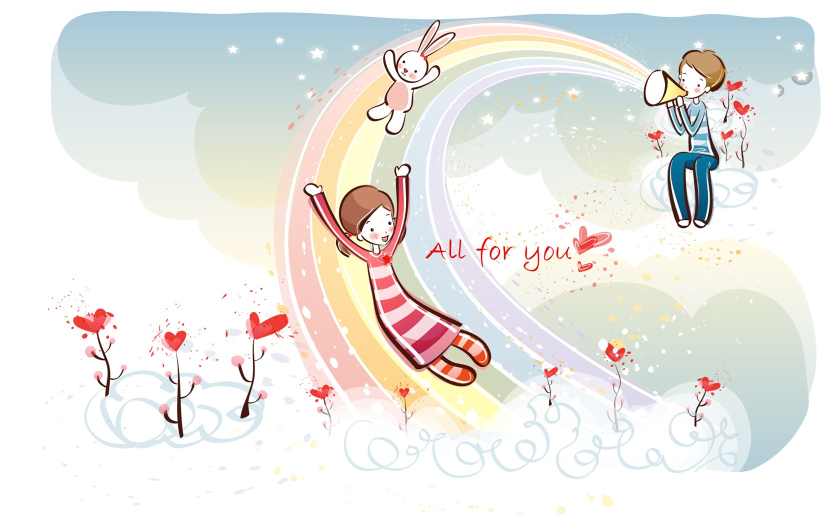 Cartoon Valentine's Day wallpapers (2) #4 - 1680x1050