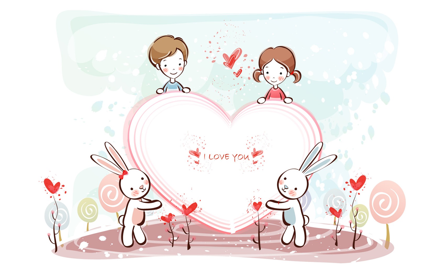 Cartoon Valentine's Day wallpapers (2) #13 - 1680x1050