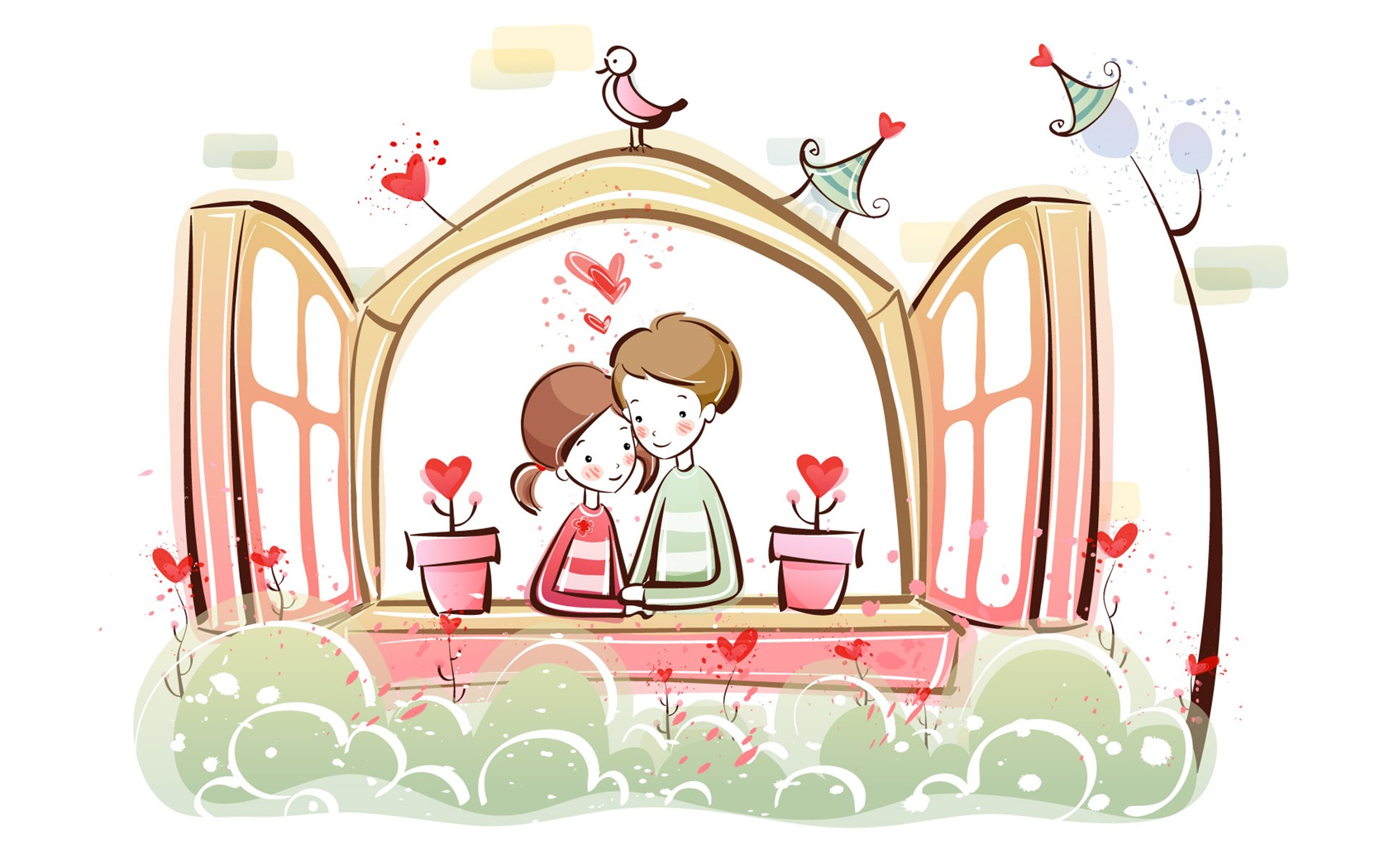 Cartoon Valentine's Day wallpapers (2) #19 - 1680x1050