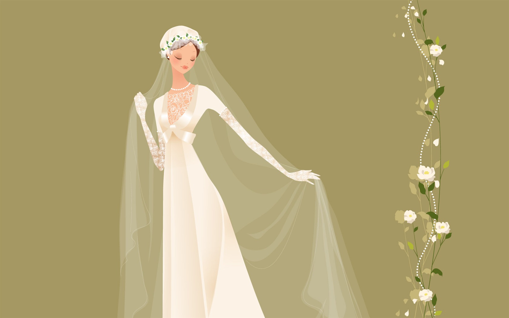 Vector wallpaper wedding bride (1) #18 - 1680x1050