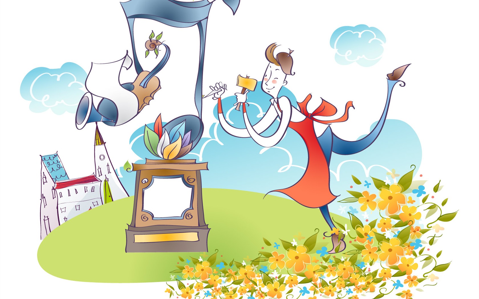 Vector Cartoon music #1 - 1680x1050
