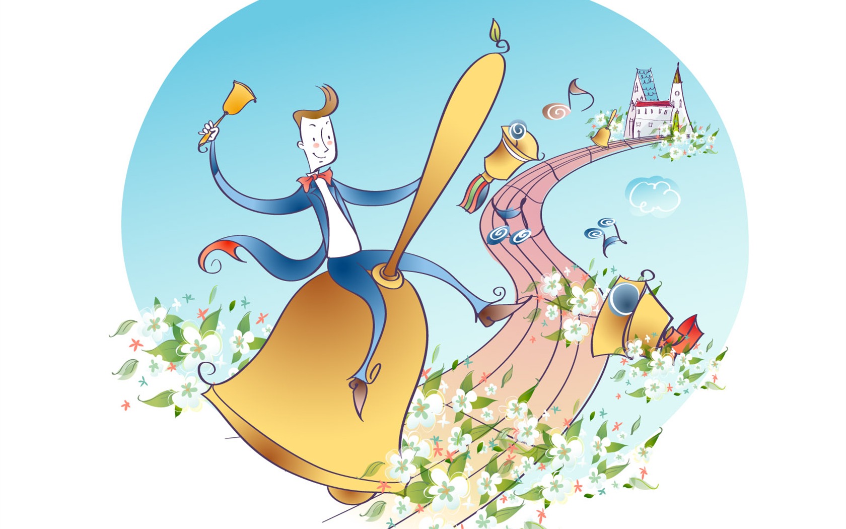 Vector Cartoon music #6 - 1680x1050