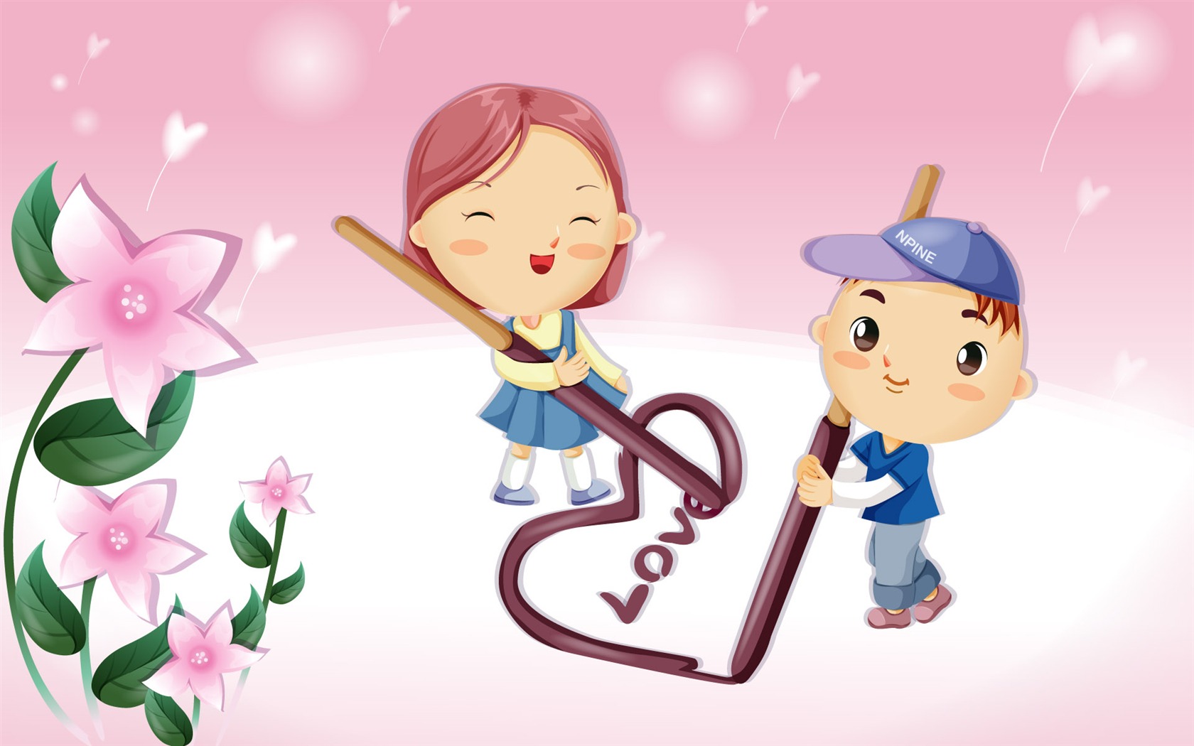 Día de San Valentín Amor Fondos vectoriales (1) #5 - 1680x1050
