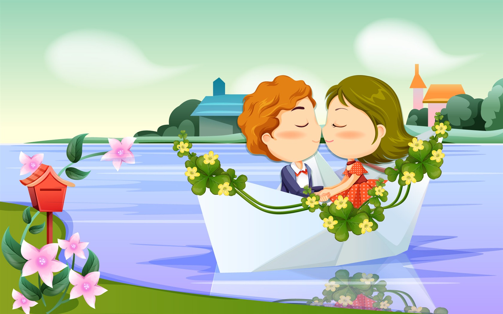 Valentine's Day Vector Love Wallpaper (2) #2 - 1680x1050