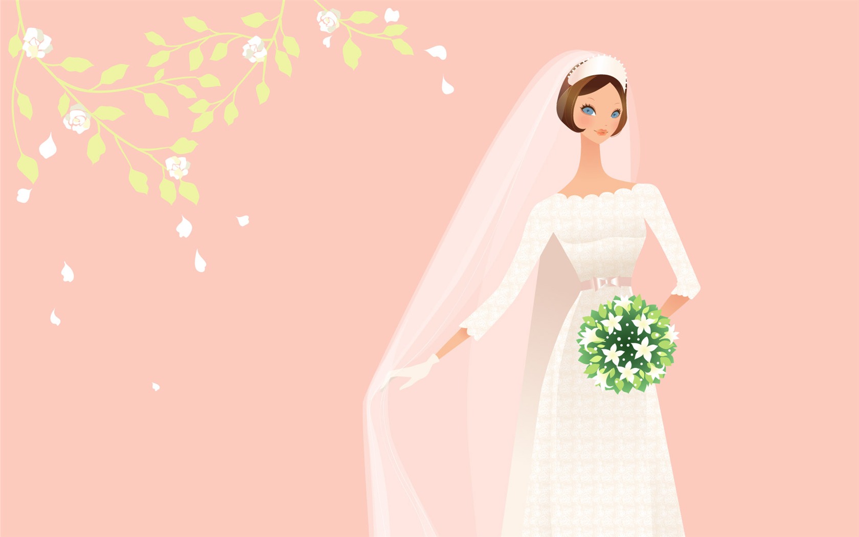 Vector wallpaper wedding bride (2) #8 - 1680x1050