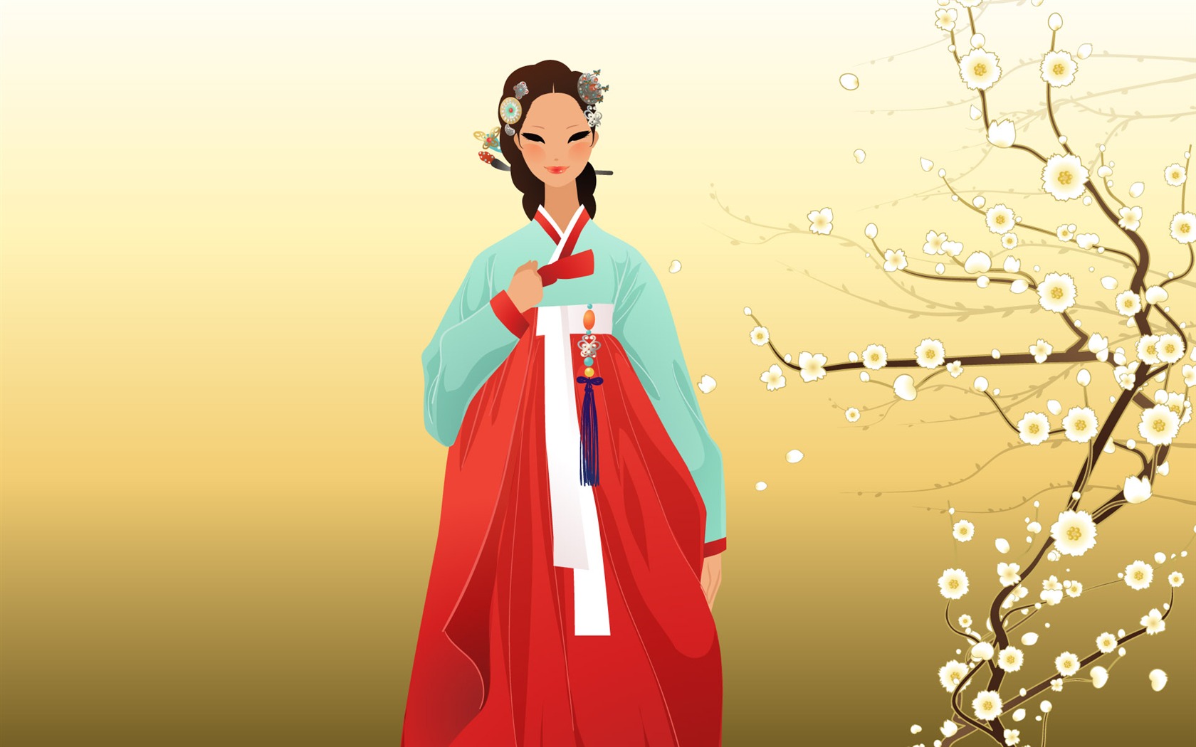 Vector wallpaper of Korean women (1) #9 - 1680x1050