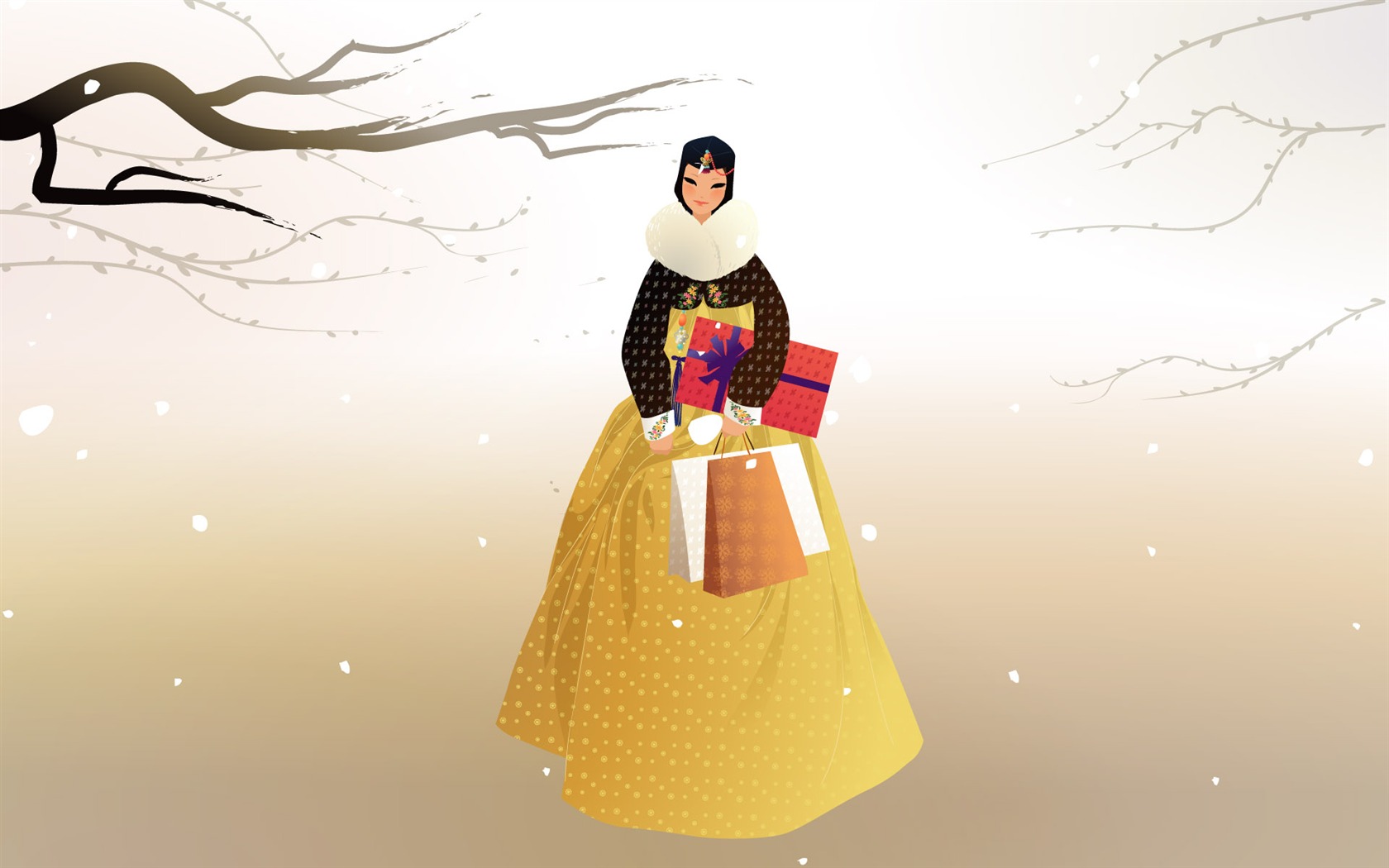 Vector wallpaper of Korean women (1) #12 - 1680x1050