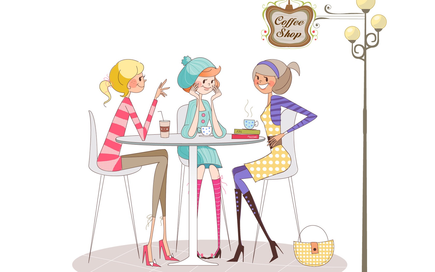 Vector Fashion Girls Wallpaper (3) #2 - 1680x1050