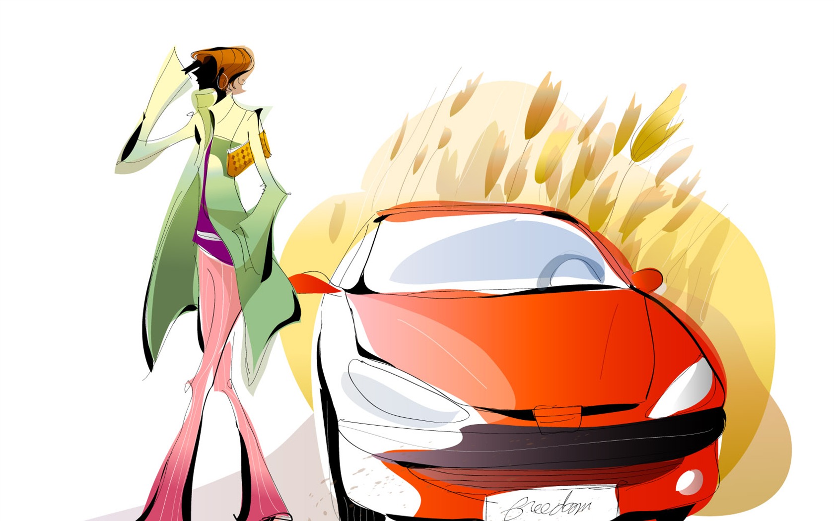 Vector Fashion Girls Wallpaper (6) #9 - 1680x1050