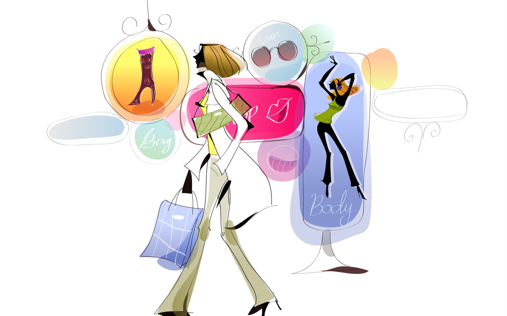 Vector Fashion Girls Wallpaper (7) #13 - 1680x1050