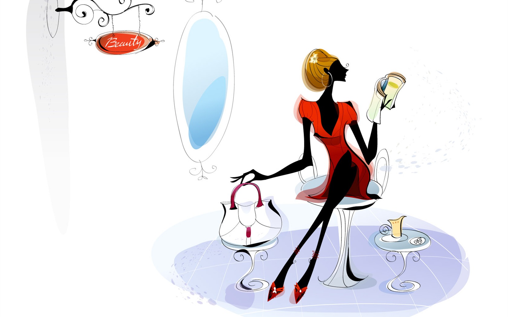 Vector Fashion Girls Wallpaper (7) #18 - 1680x1050