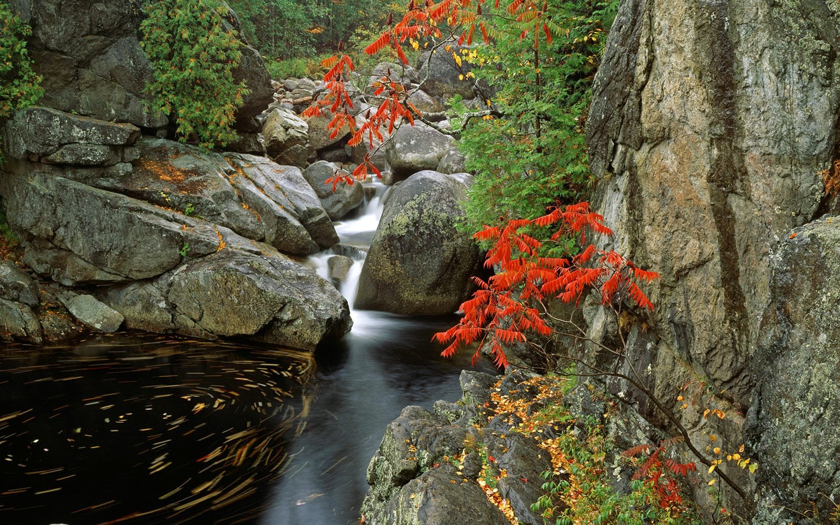 Waterfall streams wallpaper (5) #11 - 1680x1050