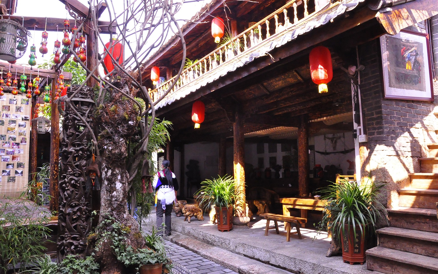 Starobylé město Lijiang atmosféra (1) (starý Hong OK práce) #36 - 1680x1050