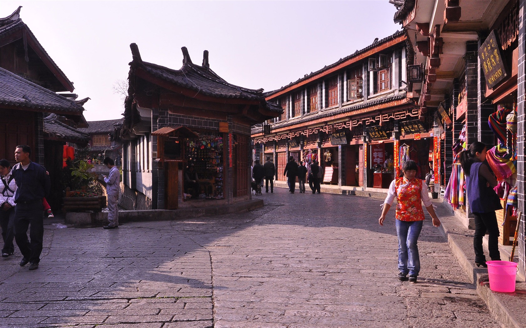Starobylé město Lijiang atmosféra (2) (starý Hong OK práce) #9 - 1680x1050