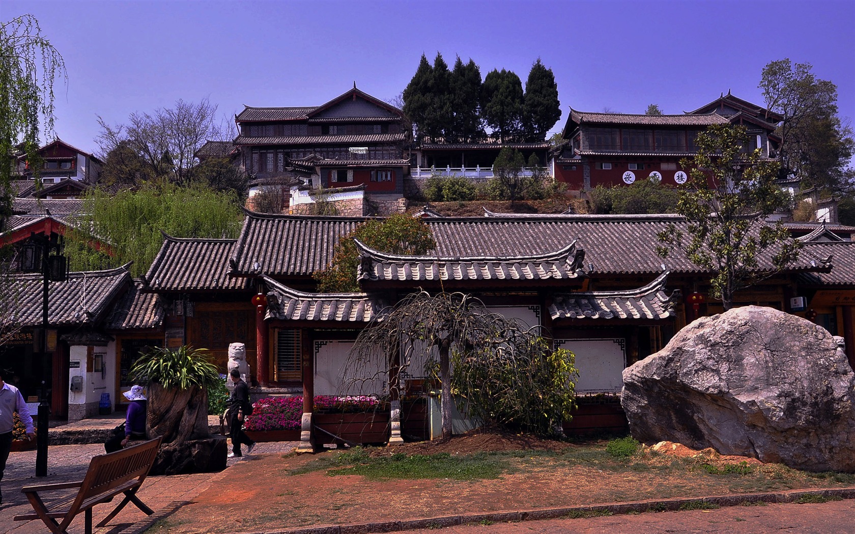 Starobylé město Lijiang atmosféra (2) (starý Hong OK práce) #27 - 1680x1050