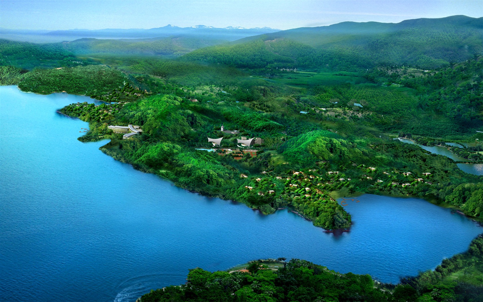 Efectos de la arquitectura y el jardín fondos de escritorio de alta definición (5) #19 - 1680x1050