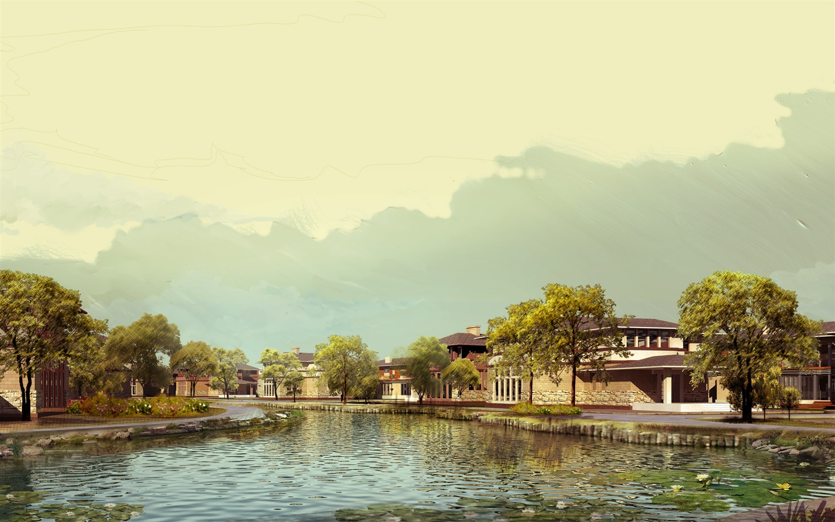 建築園林效果 高清壁紙(八) #5 - 1680x1050