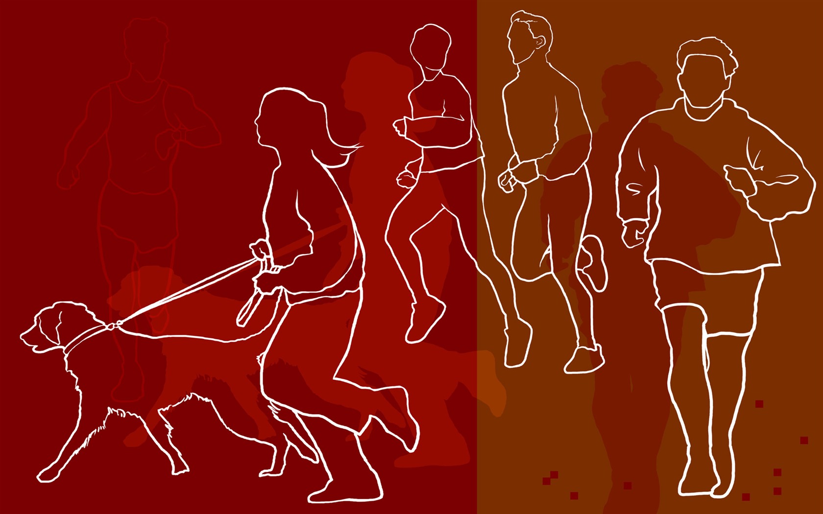 Hand-painted wallpaper line drawing (2) #8 - 1680x1050