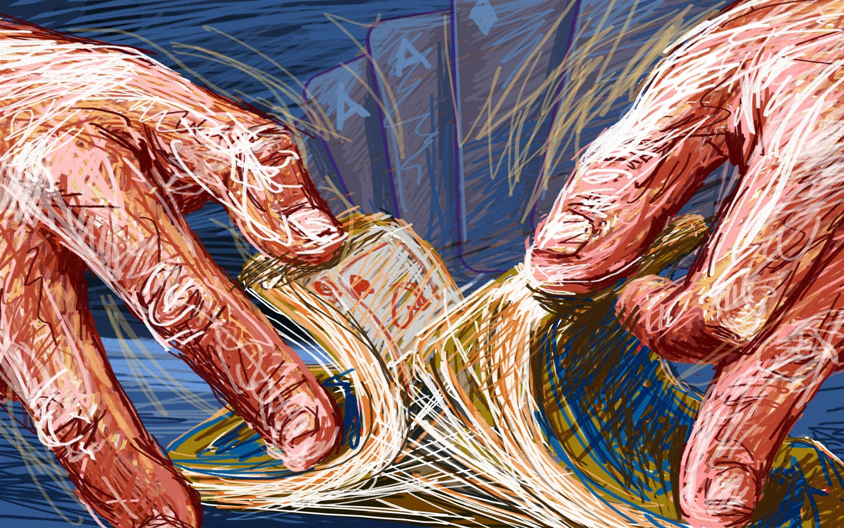 Living hand-painted wallpaper widescreen (2) #3 - 1680x1050