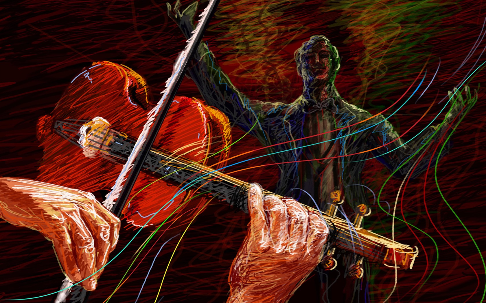Living hand-painted wallpaper widescreen (2) #12 - 1680x1050