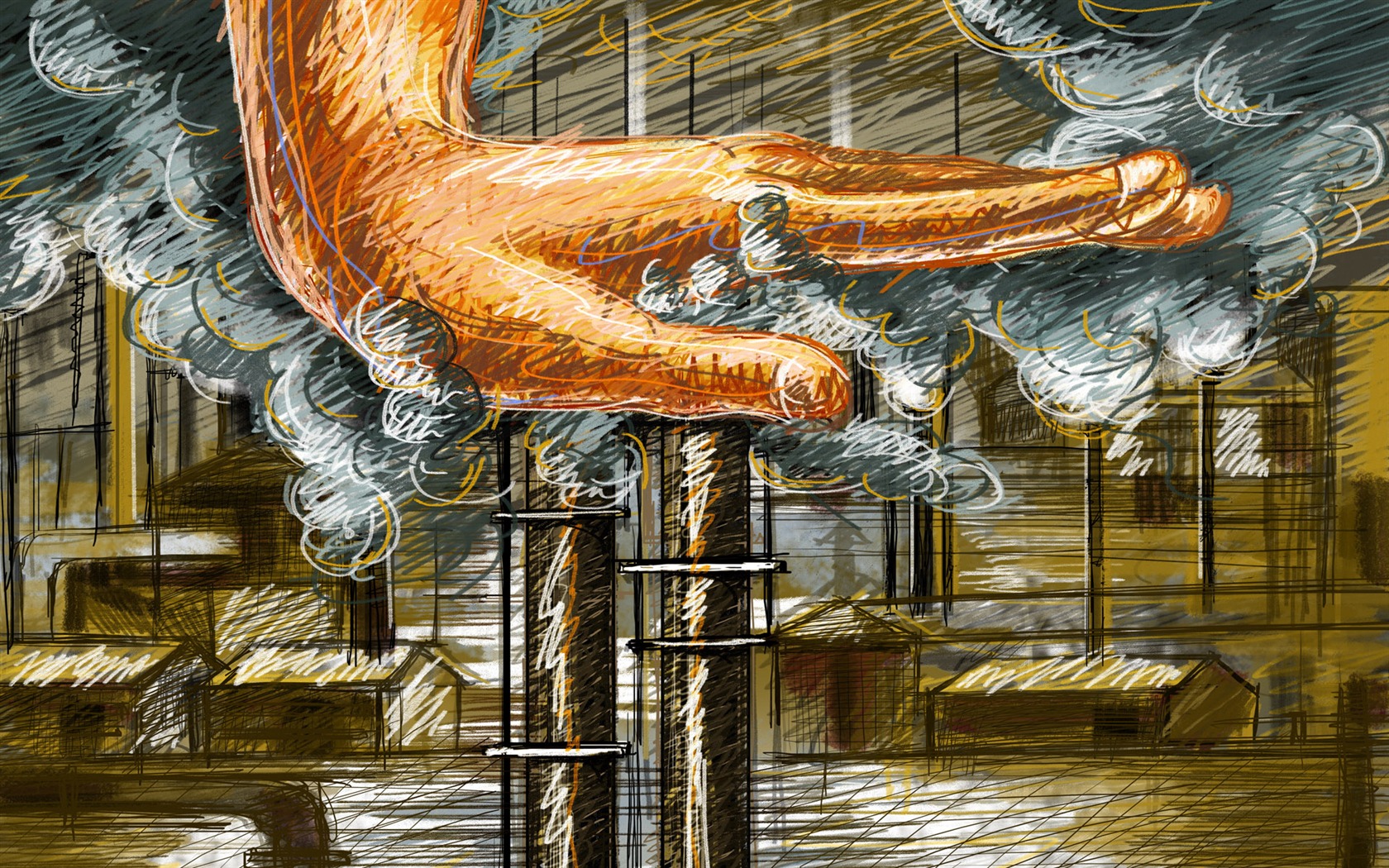 Living hand-painted wallpaper widescreen (2) #18 - 1680x1050