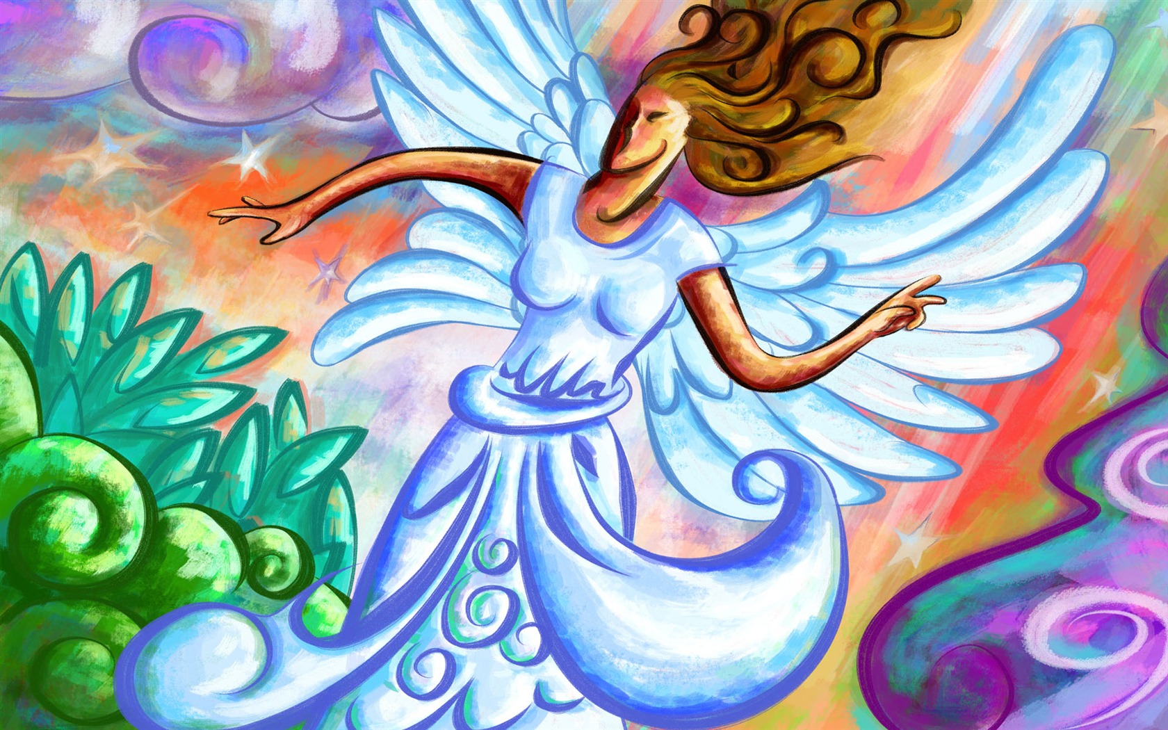 Living hand-painted wallpaper widescreen (8) #13 - 1680x1050