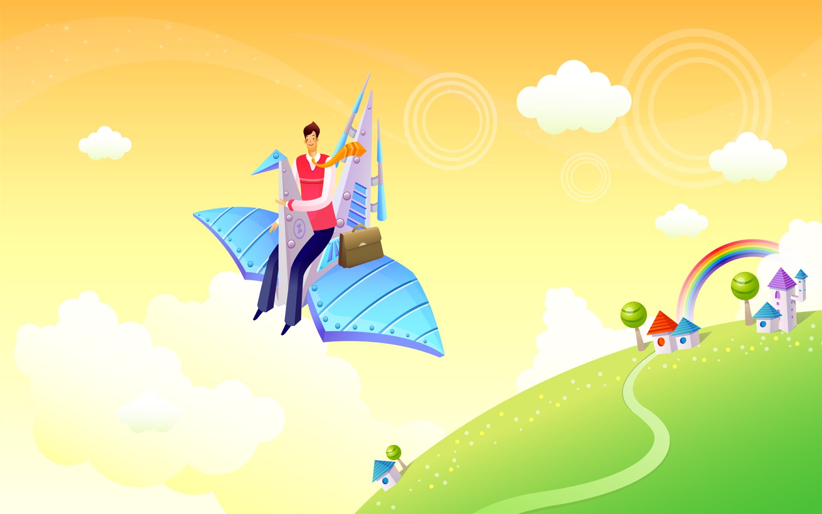 Vector cartoon wallpaper business meaning (1) #14 - 1680x1050