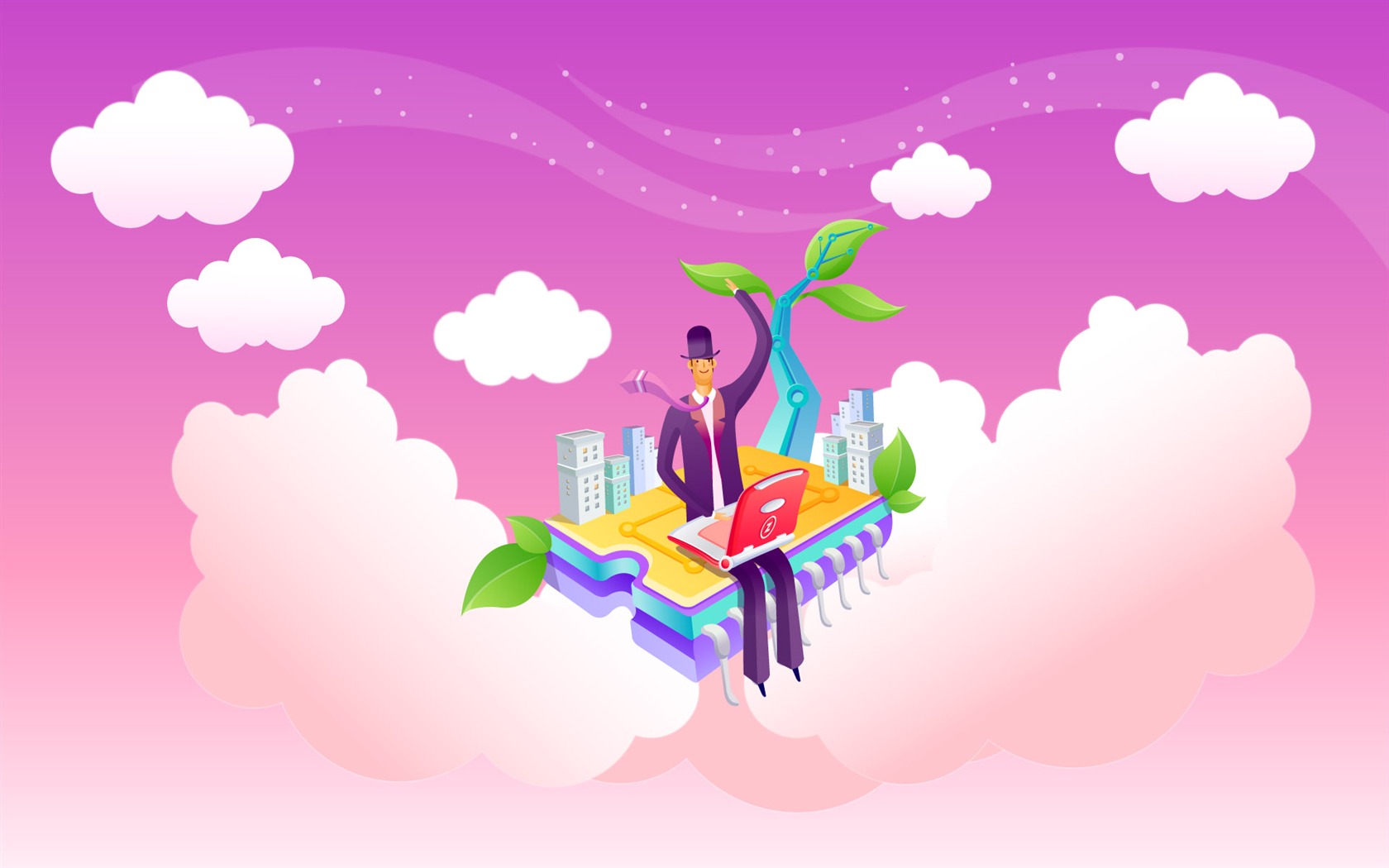 Vector cartoon wallpaper business meaning (2) #6 - 1680x1050