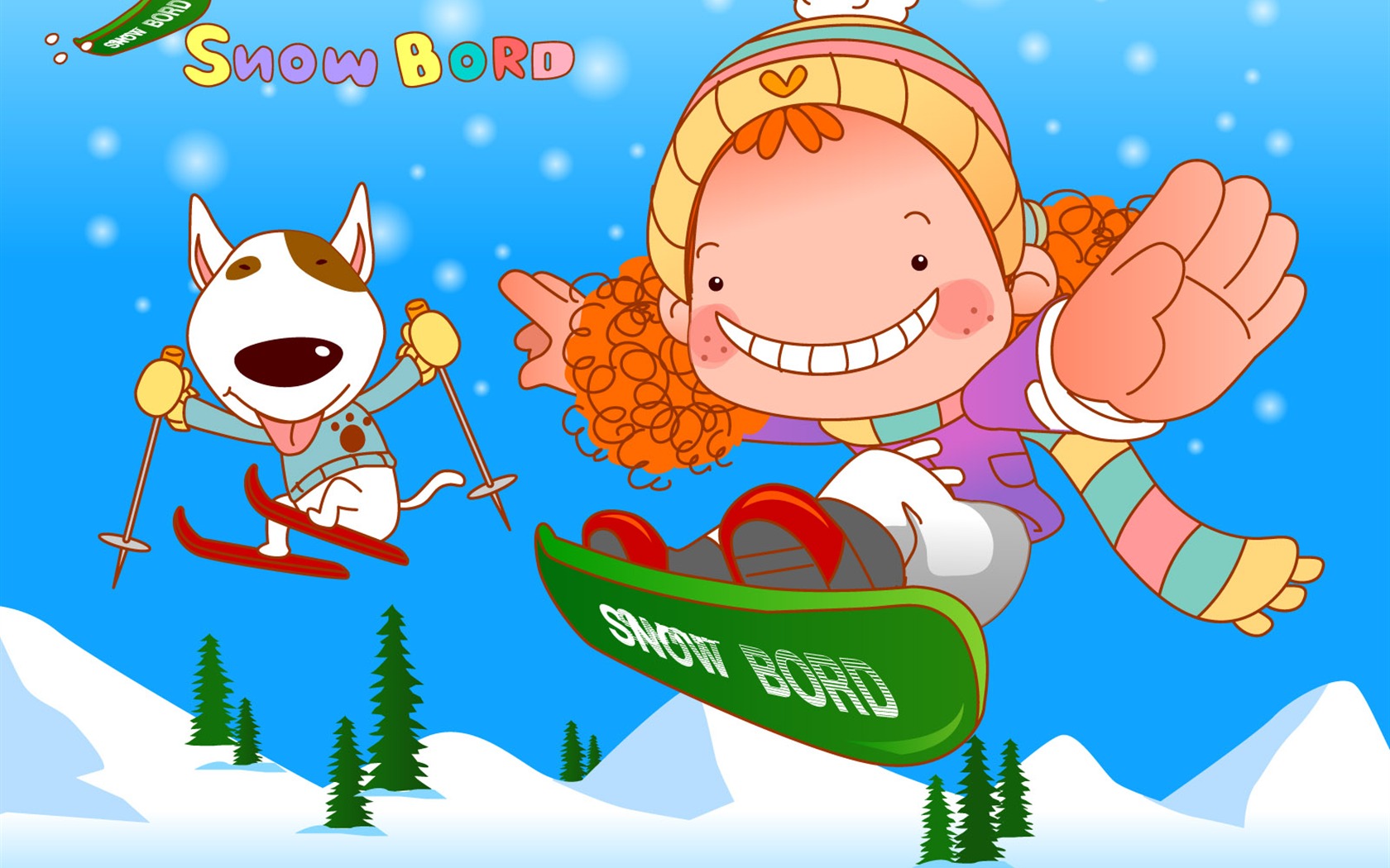Vector girl and dog wallpapers #1 - 1680x1050