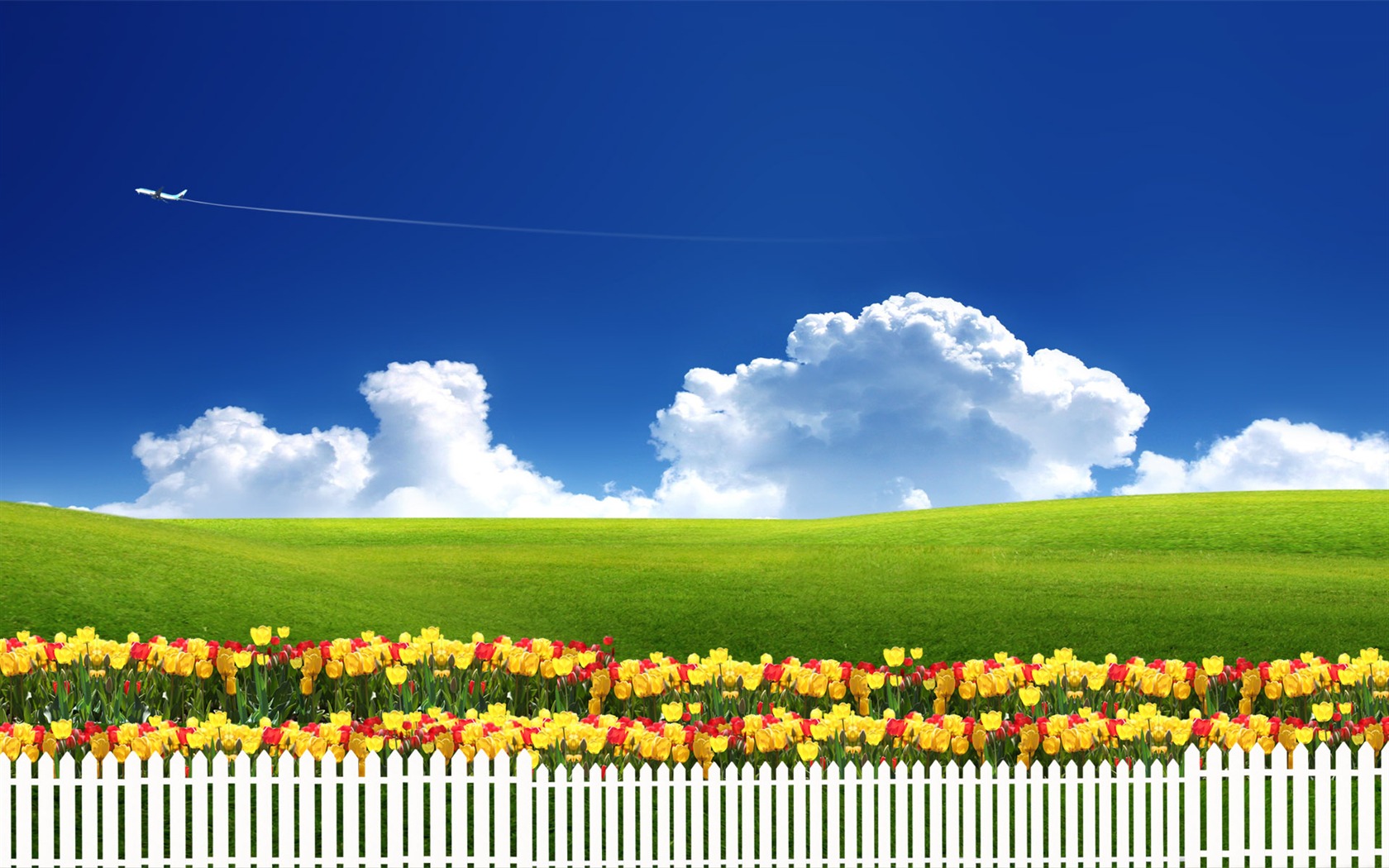 Photoshop sonnigen Sommertag Landschaft Wallpaper (1) #18 - 1680x1050