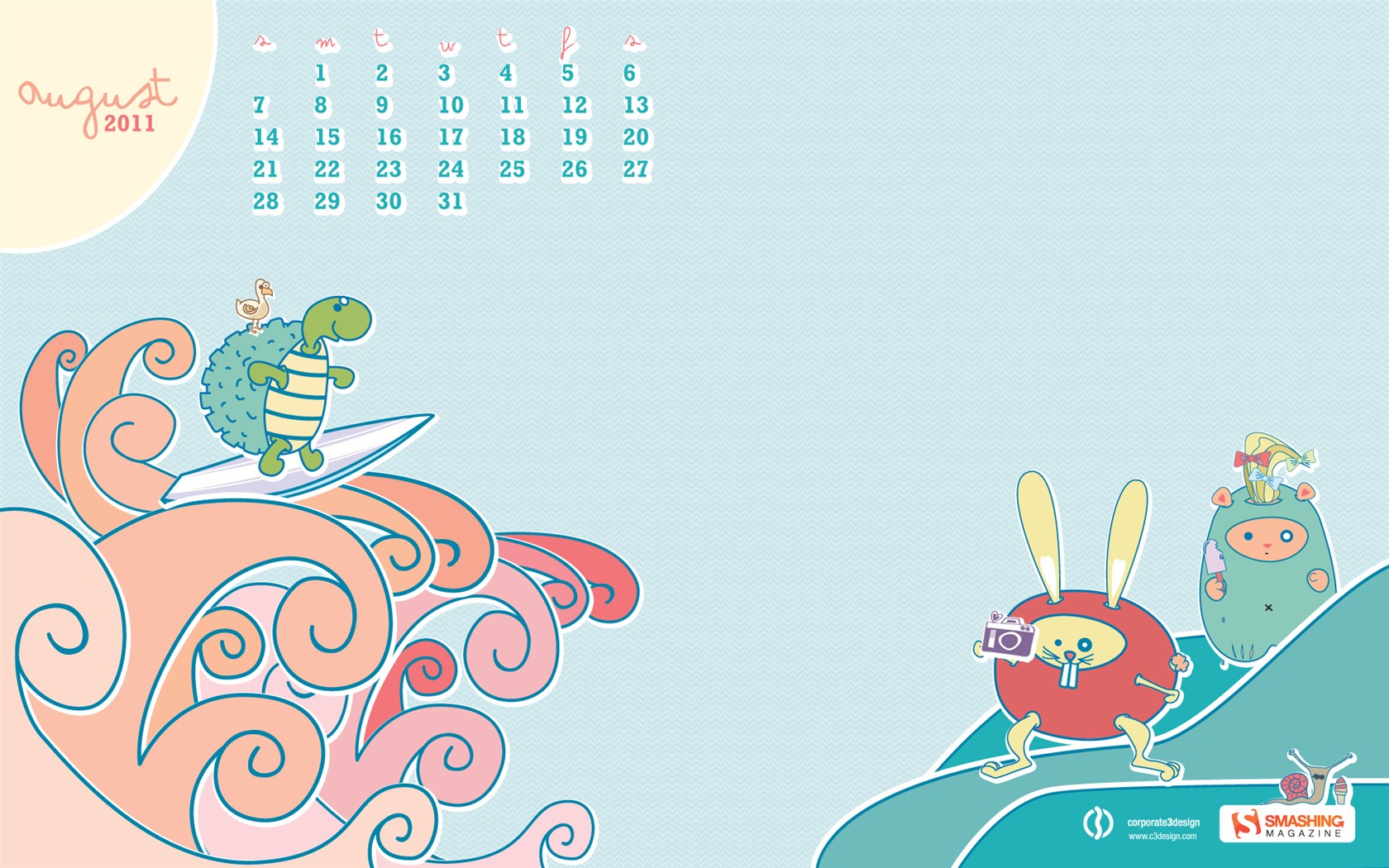 2011年8月 月曆壁紙(一) #18 - 1680x1050