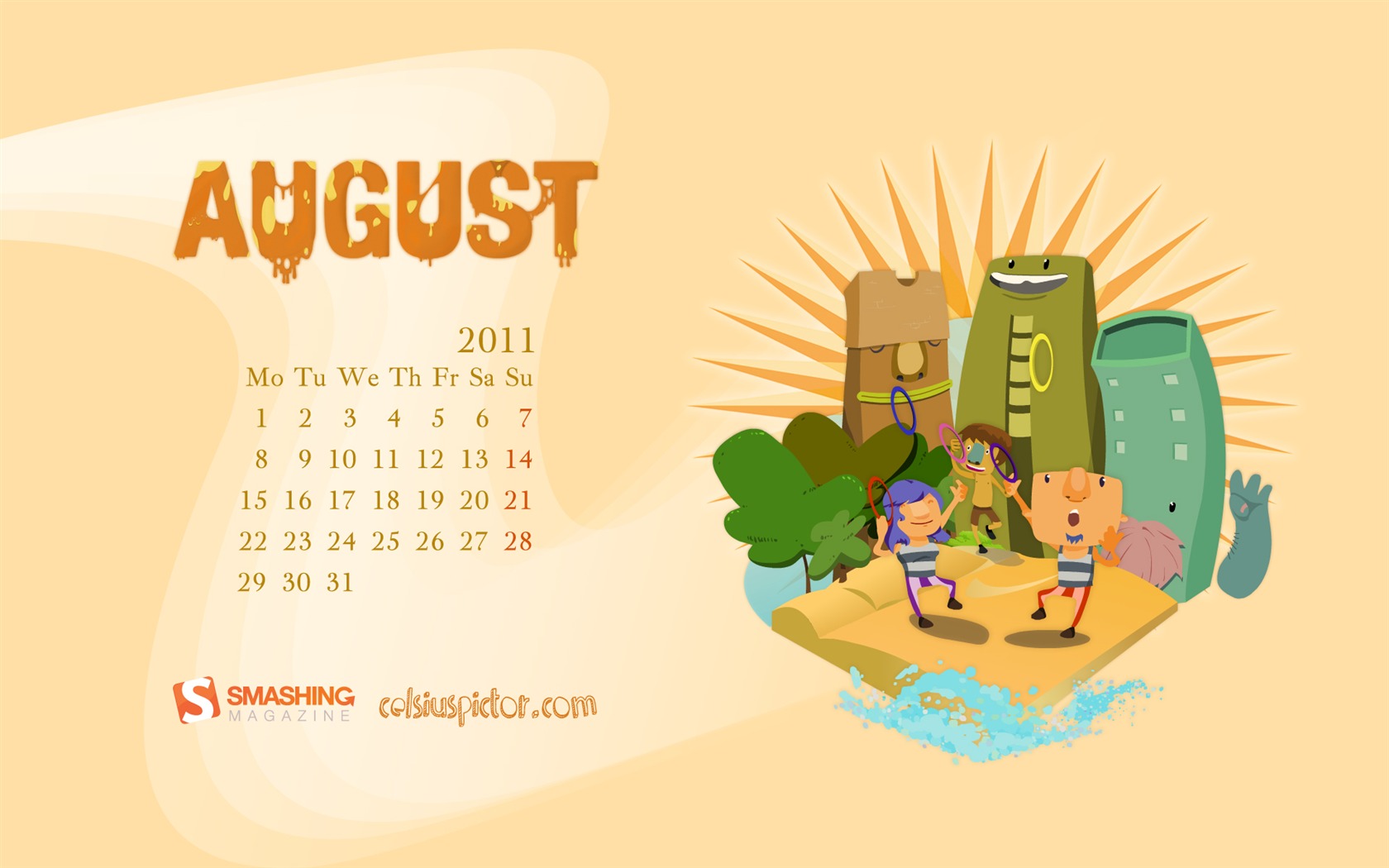 August 2011 calendar wallpaper (1) #19 - 1680x1050