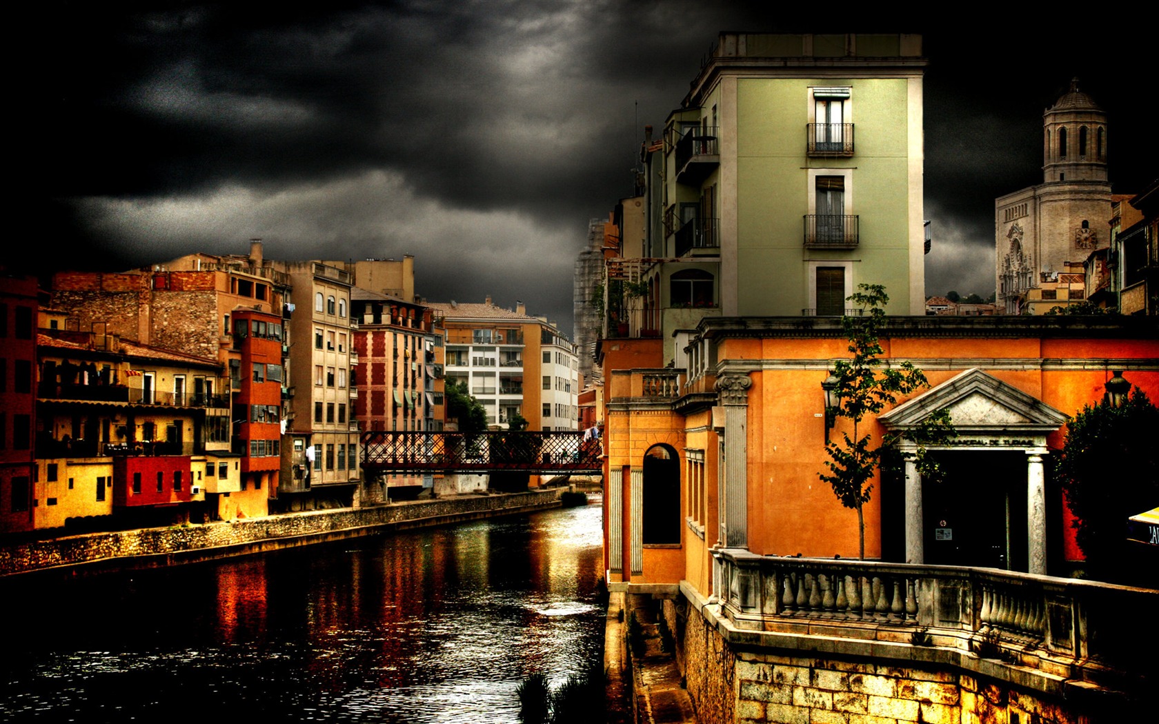 Španělsko Girona HDR-styl tapety #20 - 1680x1050