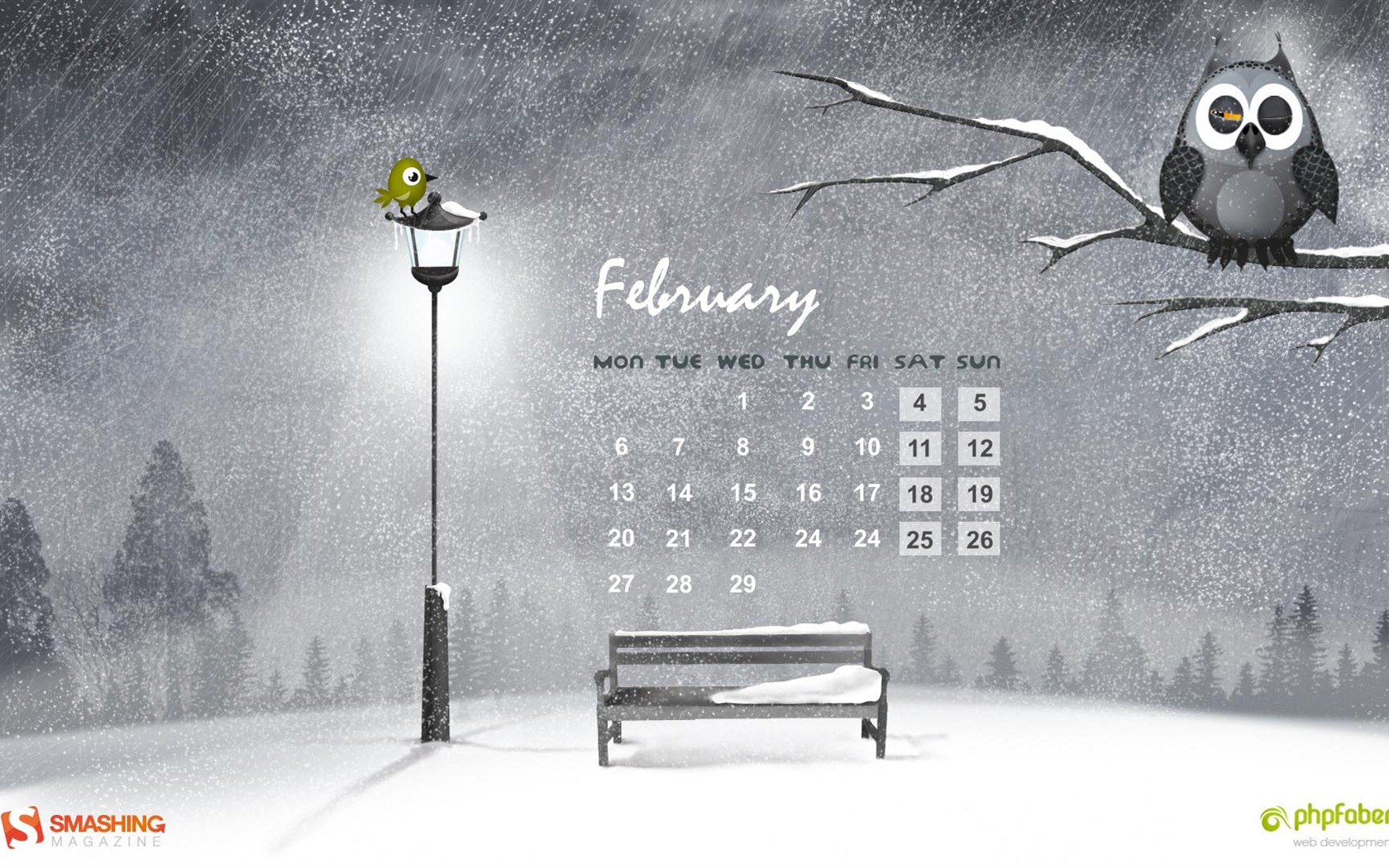 2012年2月 月曆壁紙(二) #5 - 1680x1050
