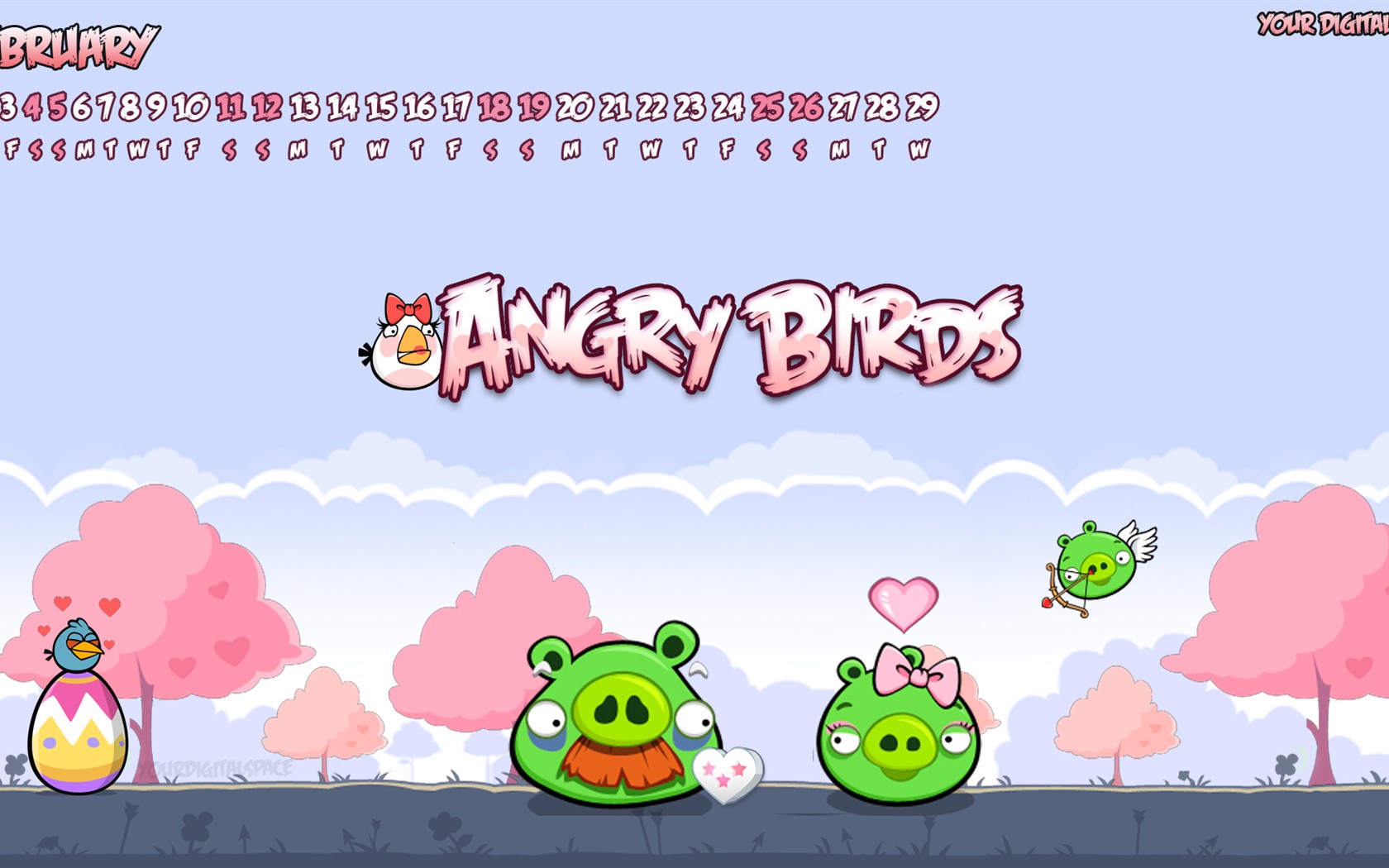 Angry Birds 2012 calendario fondos de escritorio #4 - 1680x1050