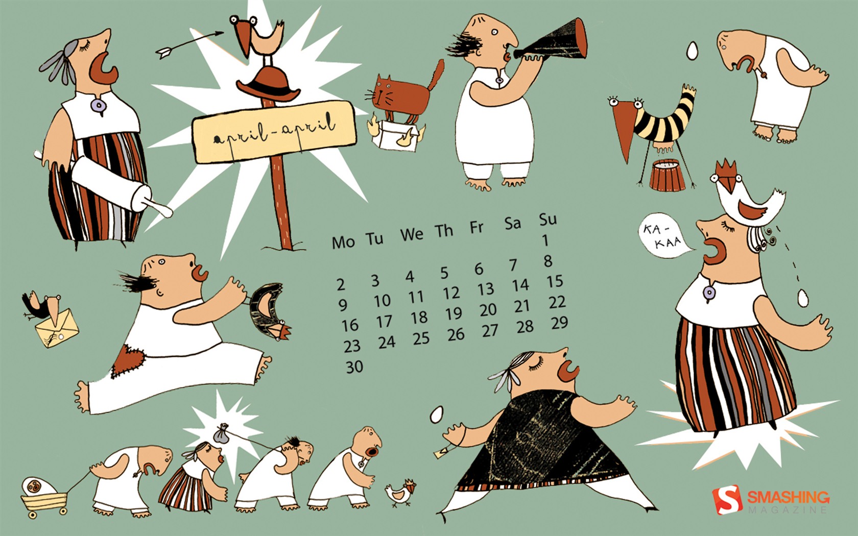 April 2012 calendar wallpapers (1) #9 - 1680x1050