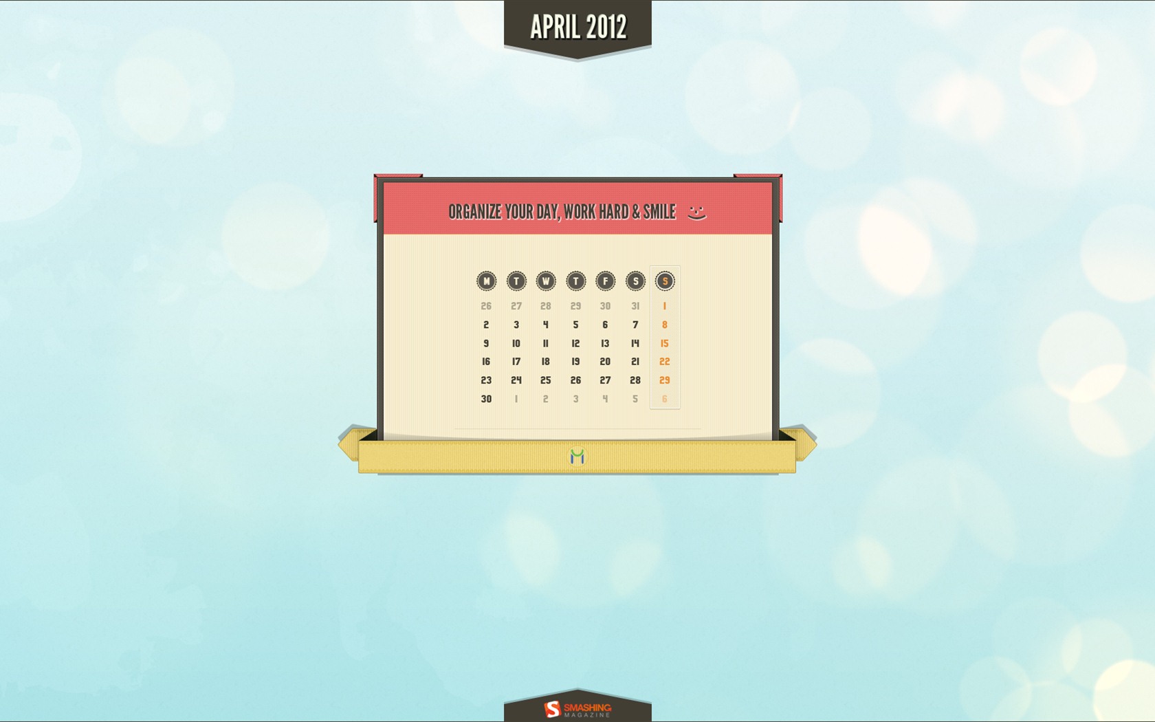 April 2012 Kalender Wallpaper (2) #5 - 1680x1050