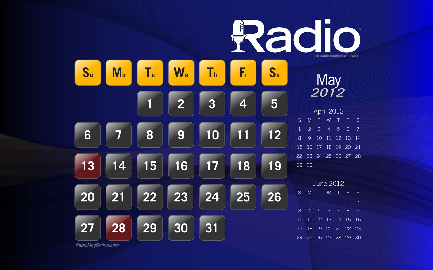 May 2012 Calendar wallpapers (1) #2 - 1680x1050