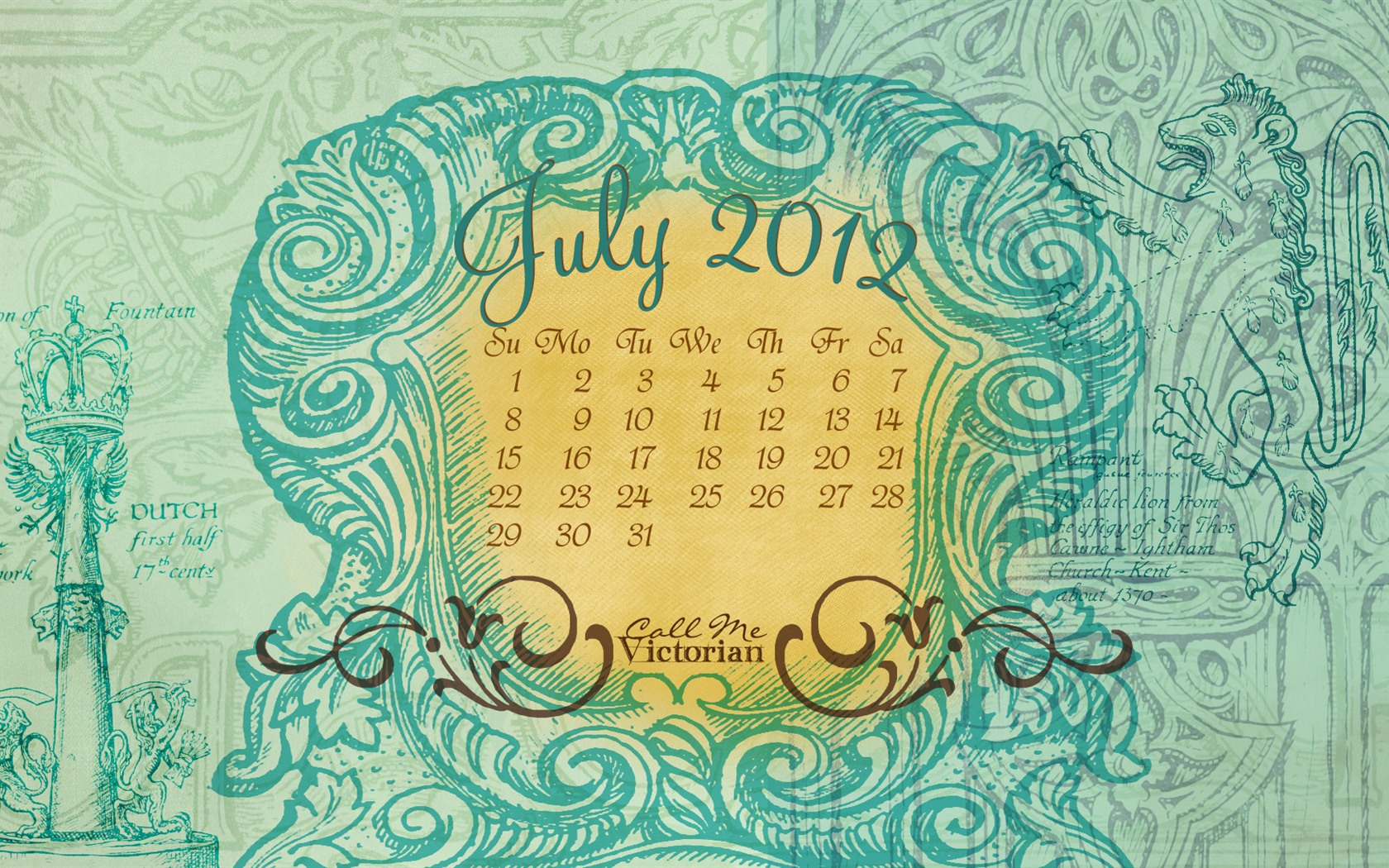 Juli 2012 Kalender Wallpapers (2) #17 - 1680x1050