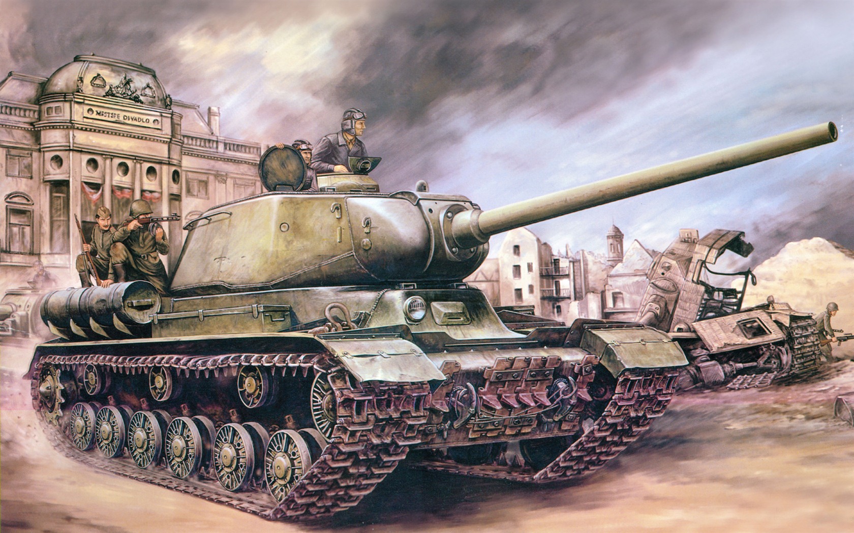 Military tanks, armored HD painting wallpapers #9 - 1680x1050