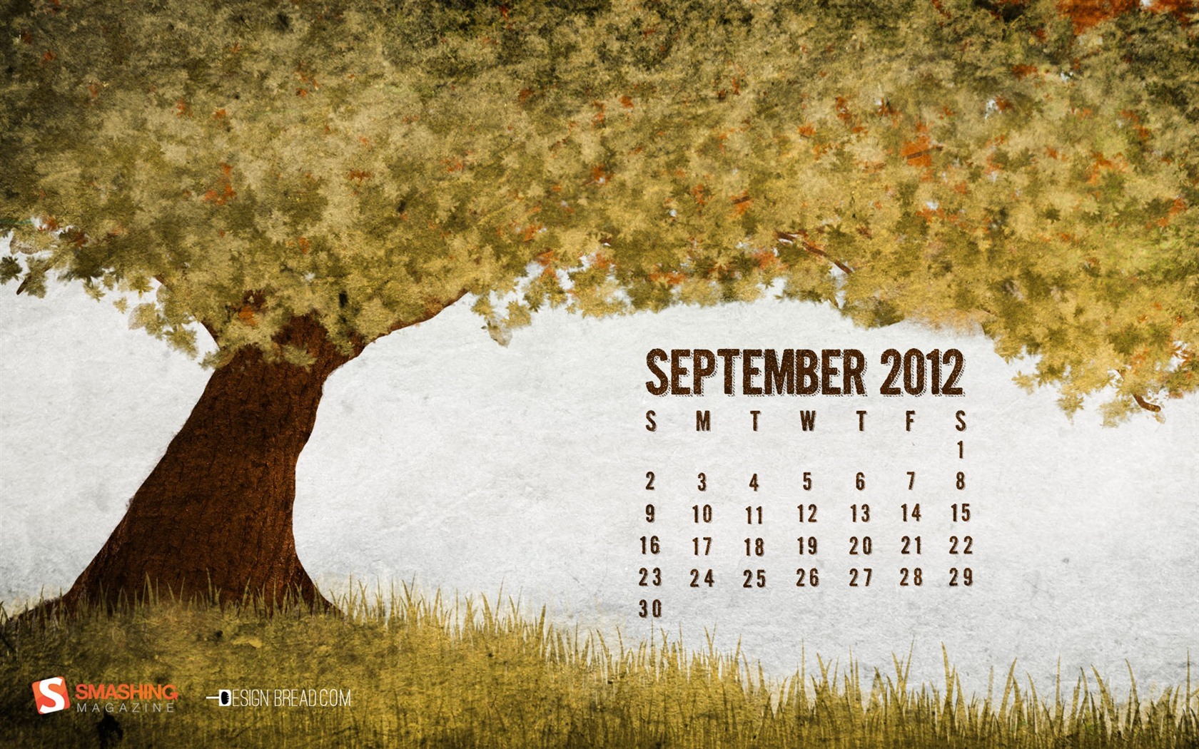 09 2012 Calendar fondo de pantalla (1) #1 - 1680x1050