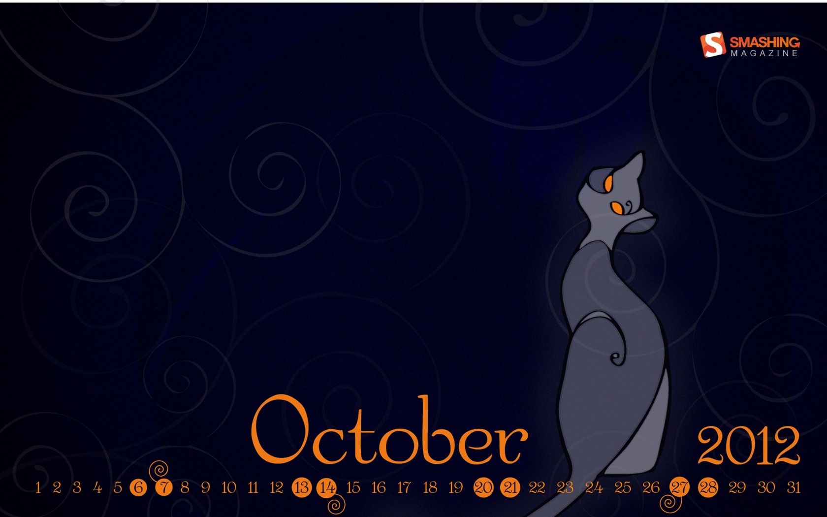 Octobre 2012 Calendar Wallpaper (1) #8 - 1680x1050