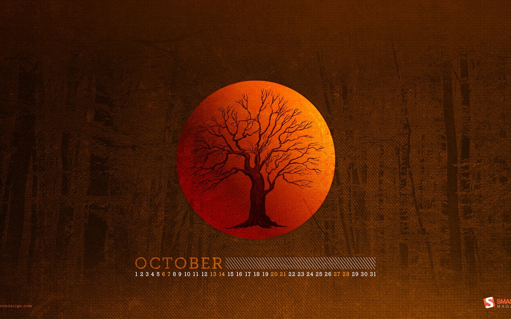 2012年10月カレンダー壁紙（1） #14 - 1680x1050