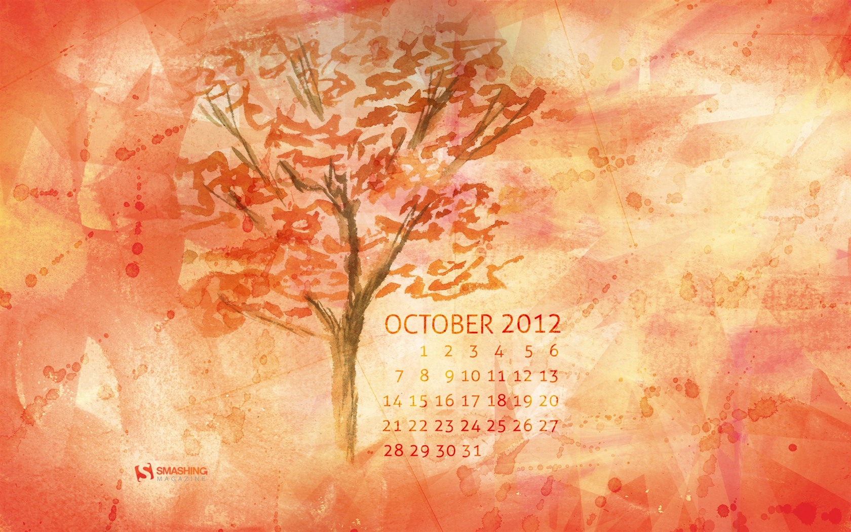 Oktober 2012 Kalender Wallpaper (2) #15 - 1680x1050