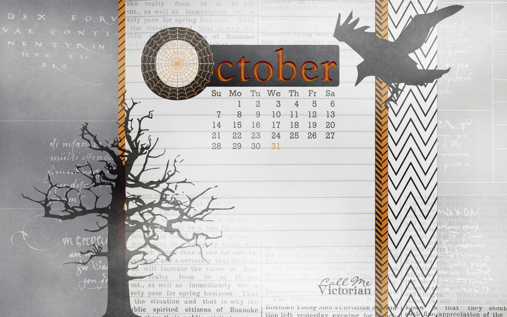 2012年10月カレンダー壁紙（2） #18 - 1680x1050